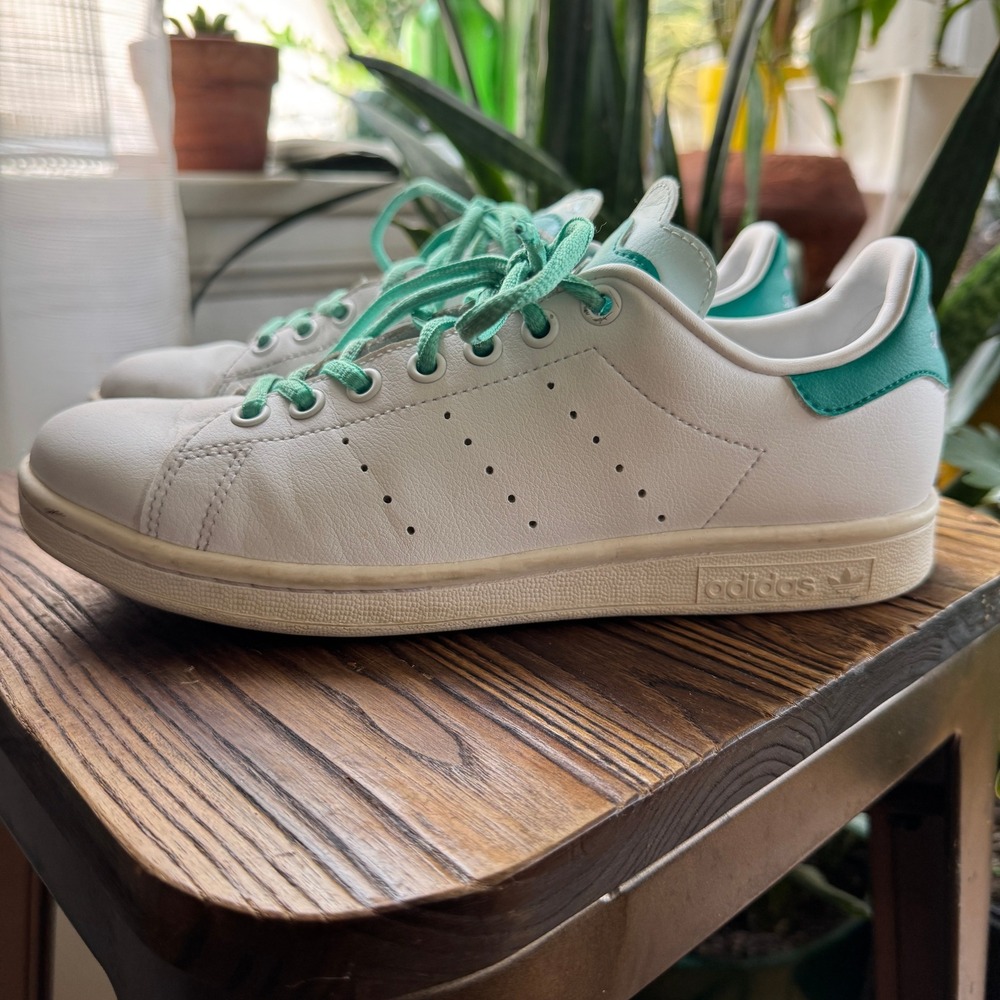 Adidas Stan Smith Primegreen White Teal Men's Sneakers H03942 Size 7.5